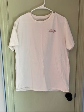 Patagonia White Tee with Red Chest Logo